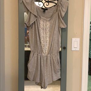 Forever 21 Tan and White Romper